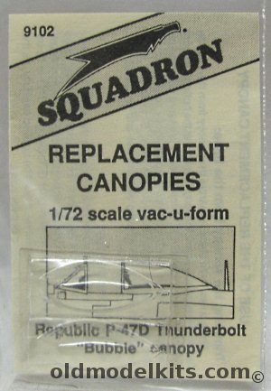 Squadron 1/72 (2) P-47D Thunderbolt Replacement Canopies, 9102 plastic model kit